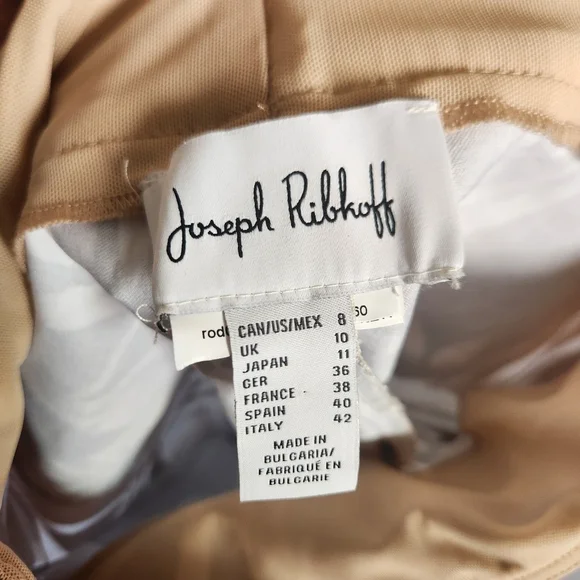 Joseph Ribkoff Palm Pull On Stretchy Capri Pants Brown Neutral Summer Size 8 - Picture 8 of 12